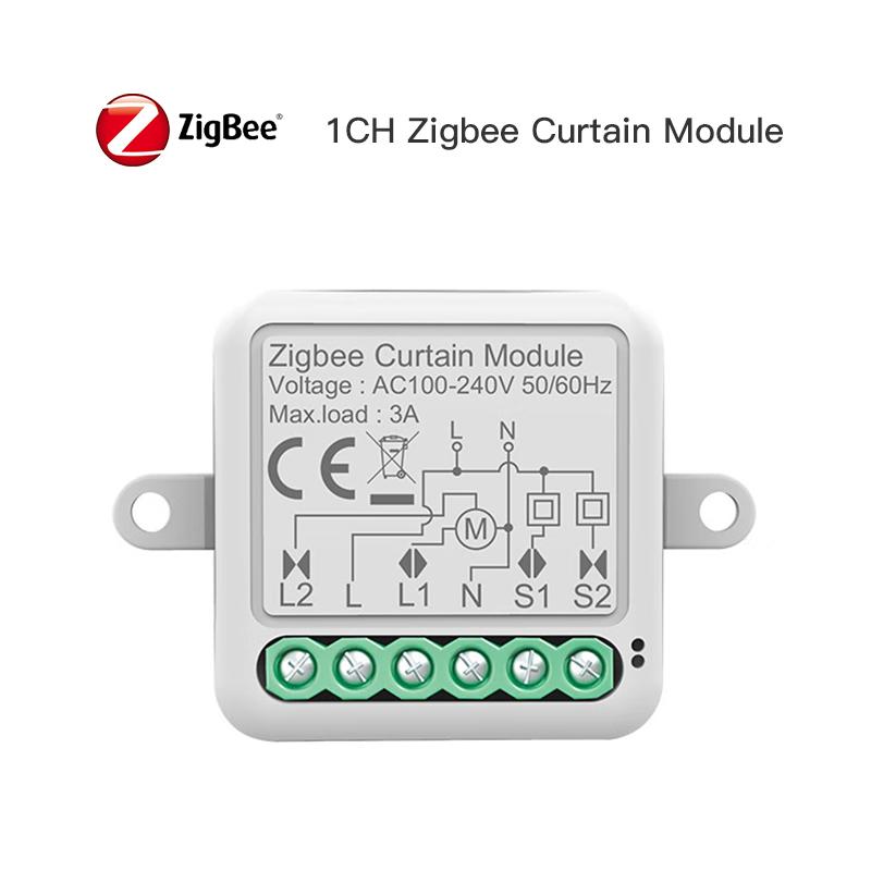 Tuya Zigbee WiFi Curtain Switch Breaker Module for Roller Blinds Shutter Electric Motor Work with Alexa Google Voice Asssistant