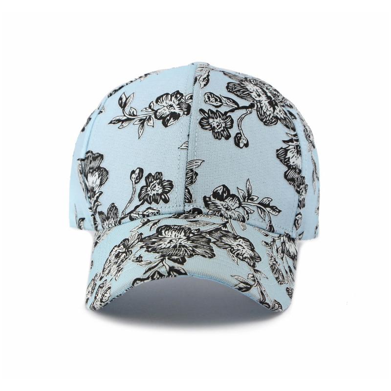 Baseballkappe mit Blumenmuster Atmungsaktiver Sonnenhut für Damen Herren Verstellbarer Visier für Outdoor-Sport