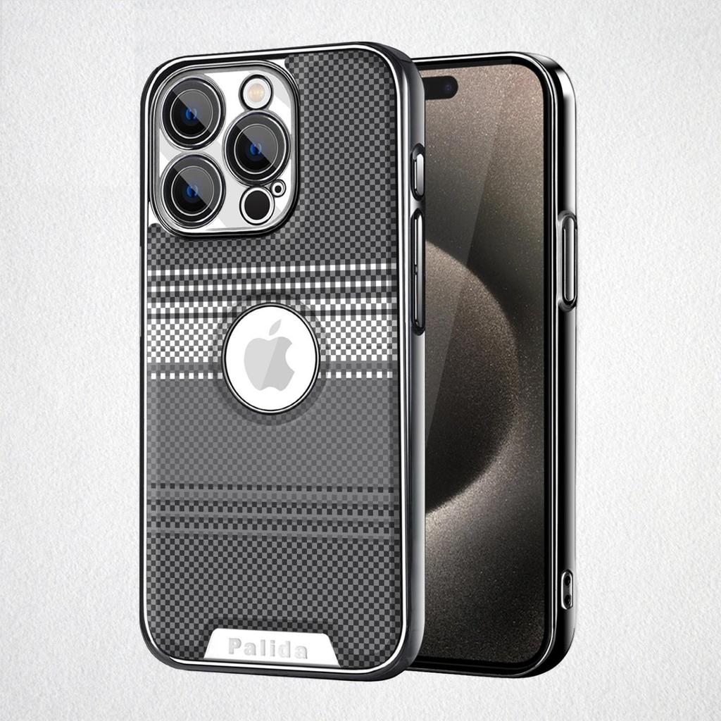 Kevlar Leather Texture Electroplated Anti-Drop Case for iPhone 16 Pro Max/17 Full Cover