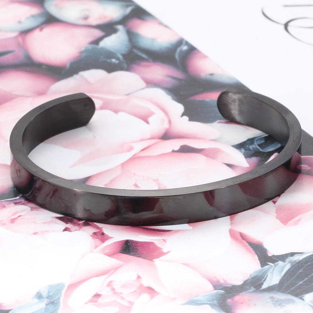 8MM Unisex C-Shaped Stainless Steel Bracelet - Titanium Options, Laser Engravable, Available In Three Colors