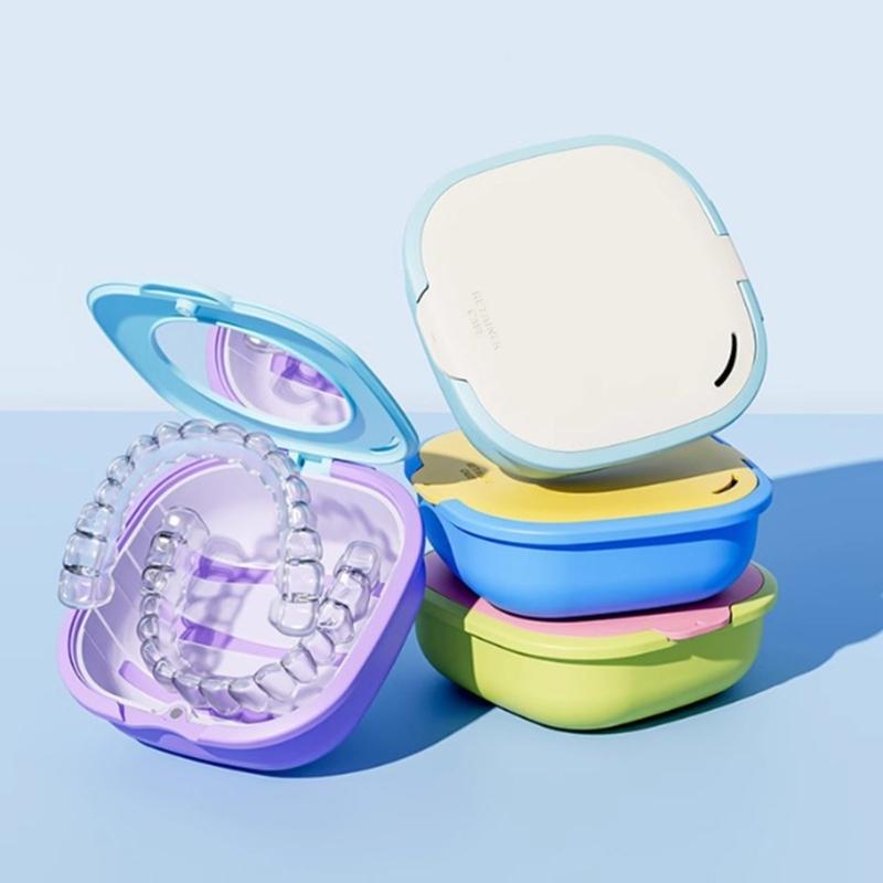 Travel Friendly Dental Appliance Storage Container for Clear Aligners and Retainers Leakproof ABS Materials