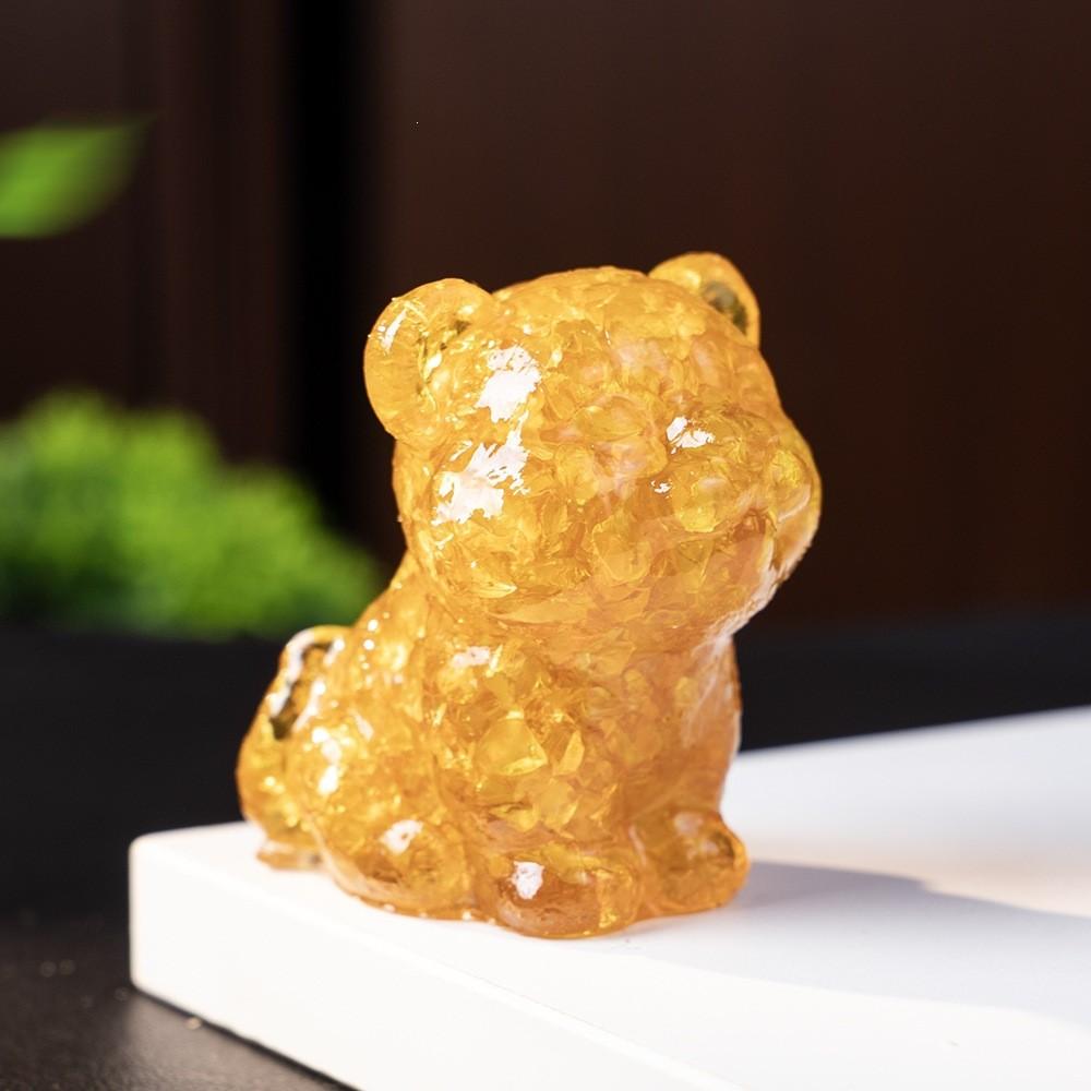 Resin Tiger Figurine Home Decor With Natural Crystal For Living Room Display