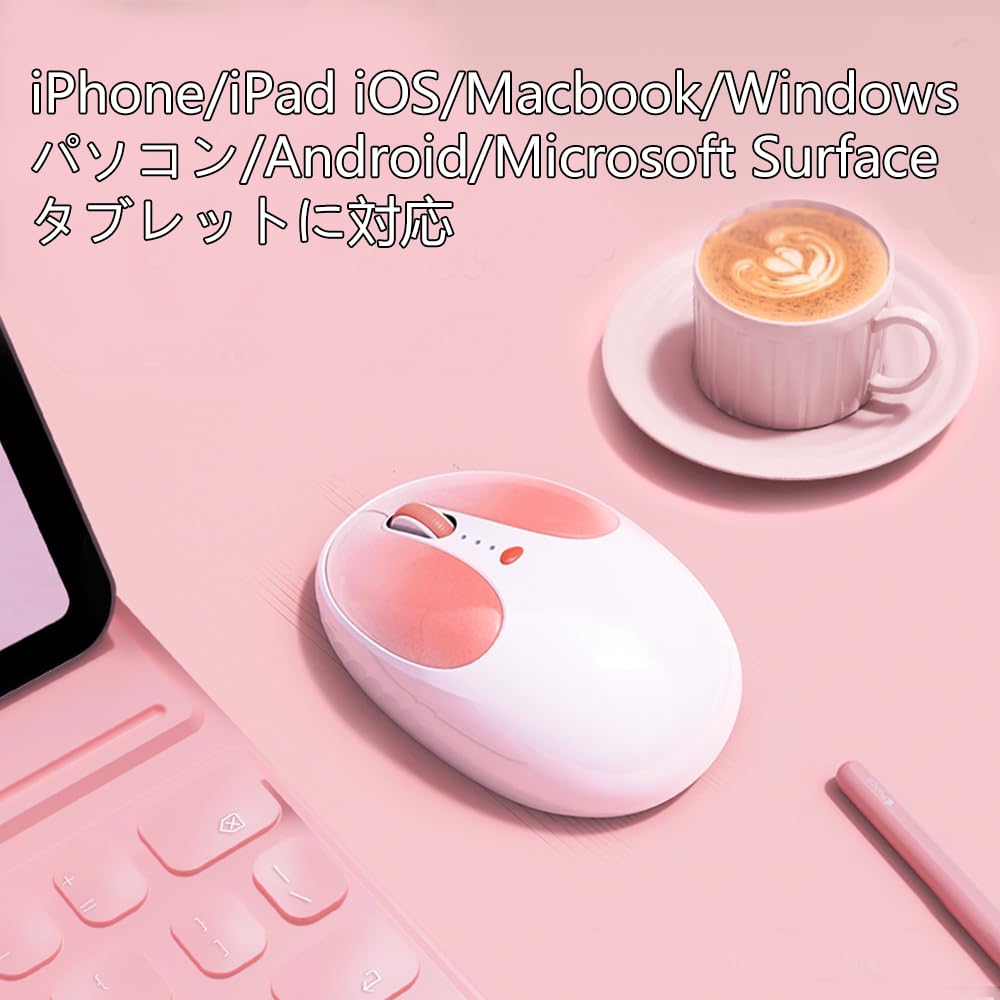 Wireless Bluetooth Compatible with Windows and Microsoft Surface Tablets Mouse, & 2.4G USB, Dual-Device Connection, Quiet, Type-C Rechargeable,