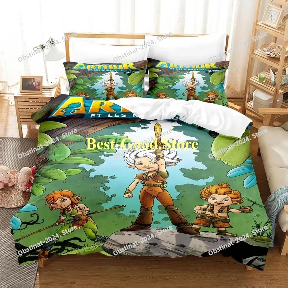 Arthur et les minimoys Set Singolo Matrimoniale Ful Quen King-Size Dimensioni Dimensioni Set Biancheria da Letto Aldult Camera da Letto Bambino Set Copripiumino Lenzuolo