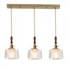 Suspension Green Stripe Glass Chandelier E27 Restaurant Pendant Light For Dining Room Kitchen Cafe Bedside Hanging Lamp Fixtures
