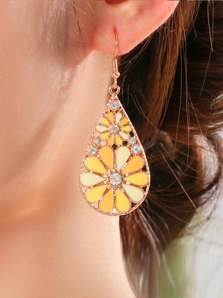 Boucles d'oreilles pendantes bohèmes pour femmes Géométriques Multicolores Goutte d'huile Parfaites pour assortir diverses tenues pour le travail, le quotidien, cadeau, polyvalentes