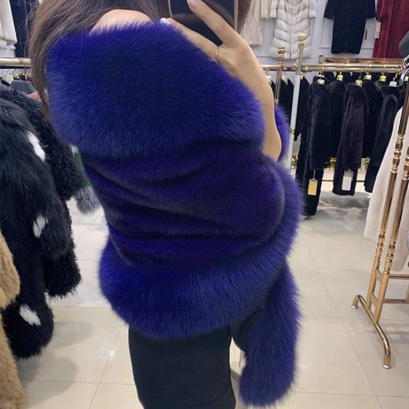 Imitation Mink Fox Fur Shawl Short Coat Women's Cheongsam Show Wedding Party Cape Warm Winter Wear