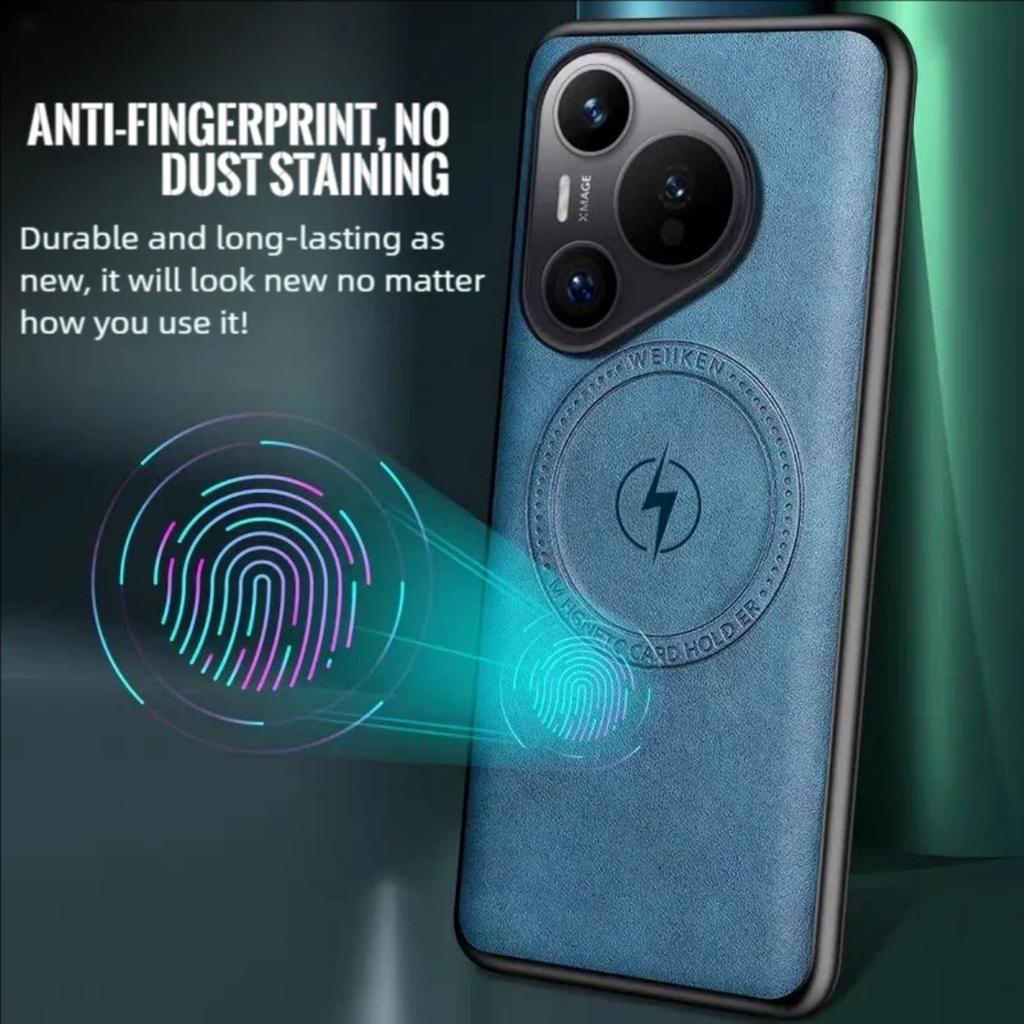 Luxury Ultra Thin Slim Leather For Magsafe Phone Case For Huawei Pura 70 P60 P50 P40 Pro Shockproof Bumper Business Phone Cover