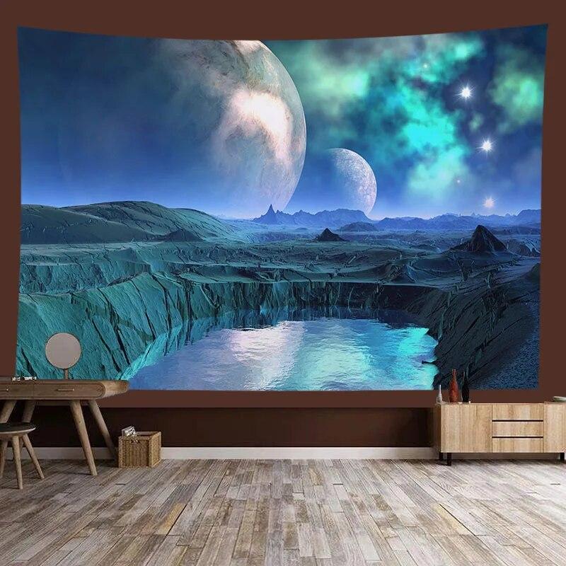 Universe Starry Sky Nebula Planet Background Tapestry Background Cloth Room Living Room Home Decoration Hanging Cloth