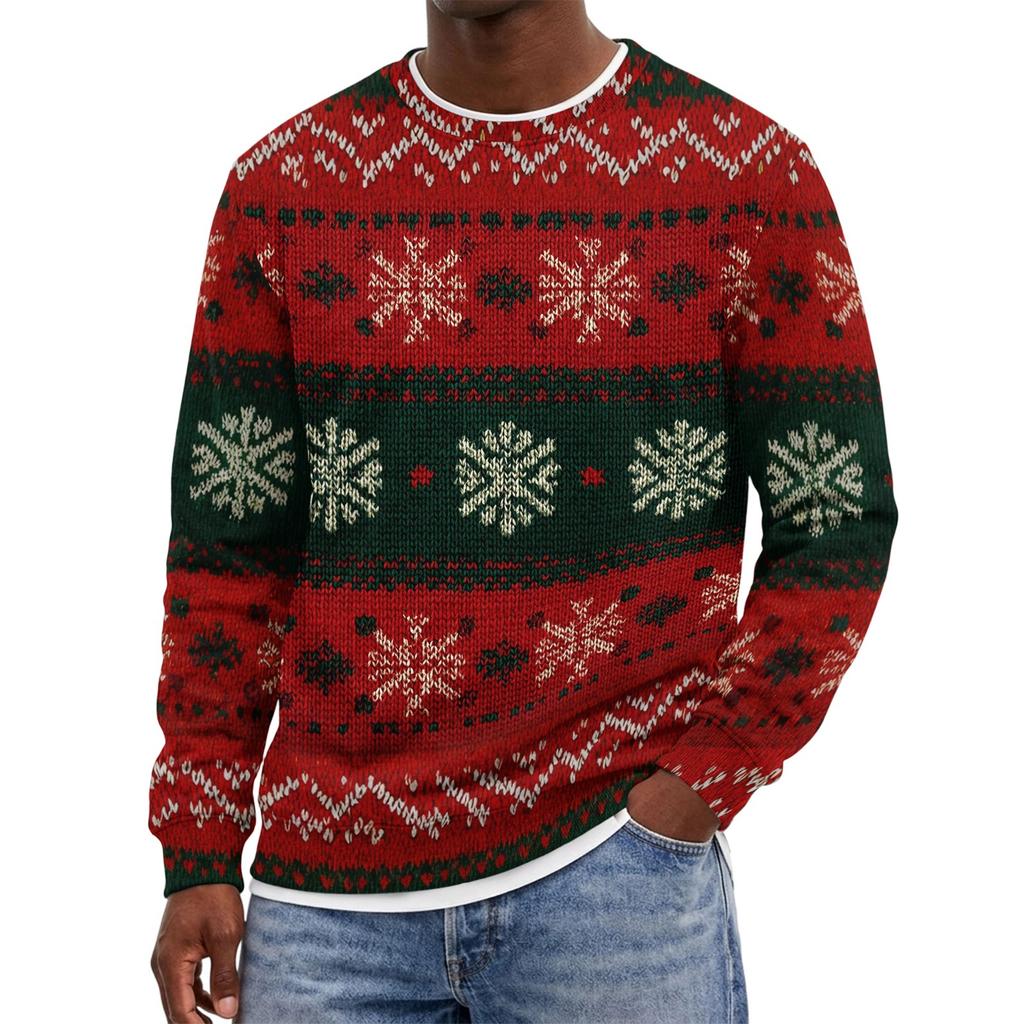 Men's Christmas Neck Pullover Sweatshirt
