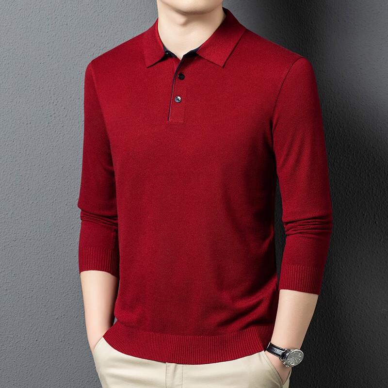 Men's Solid Knit Polo Sweater