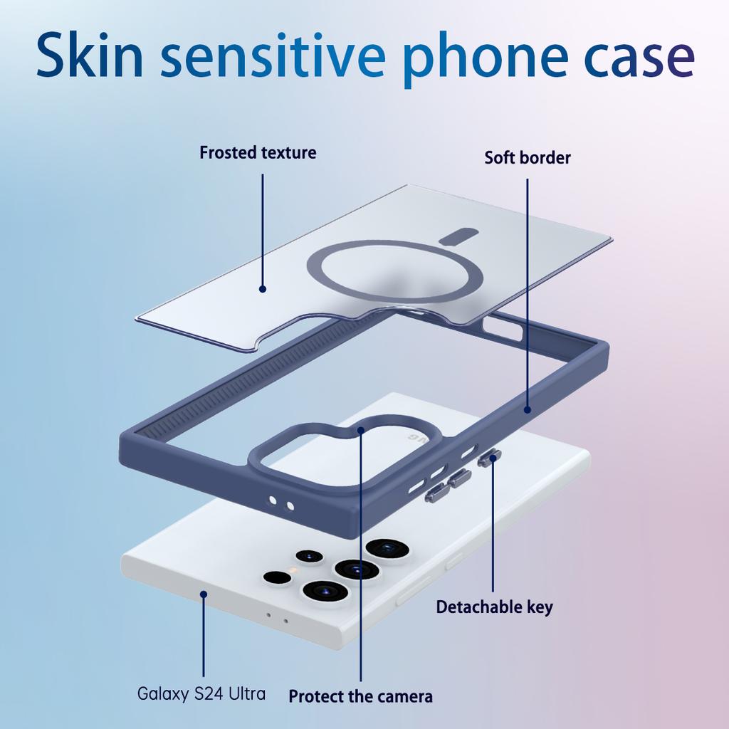 Matte Simple Solid Color Suitable Magnetic Phone Case For Samsung Galaxy S21 S22 S23 S24 Ultra Plus Wireless Charge Phone Covers