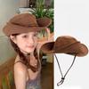 Summer Western Cowboy Hat Women Men Large Brim Fisherman Hat Outdoor Camping Hiking Fishing Sunshade Panama Cap