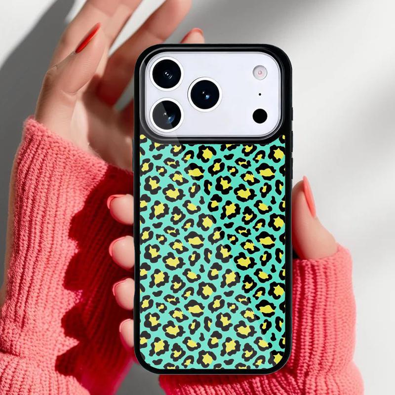 Leopard Print Phone Case for iPhone 17 16 15 14 13 Pro Max Back Cover for 12 11 Pro Coque