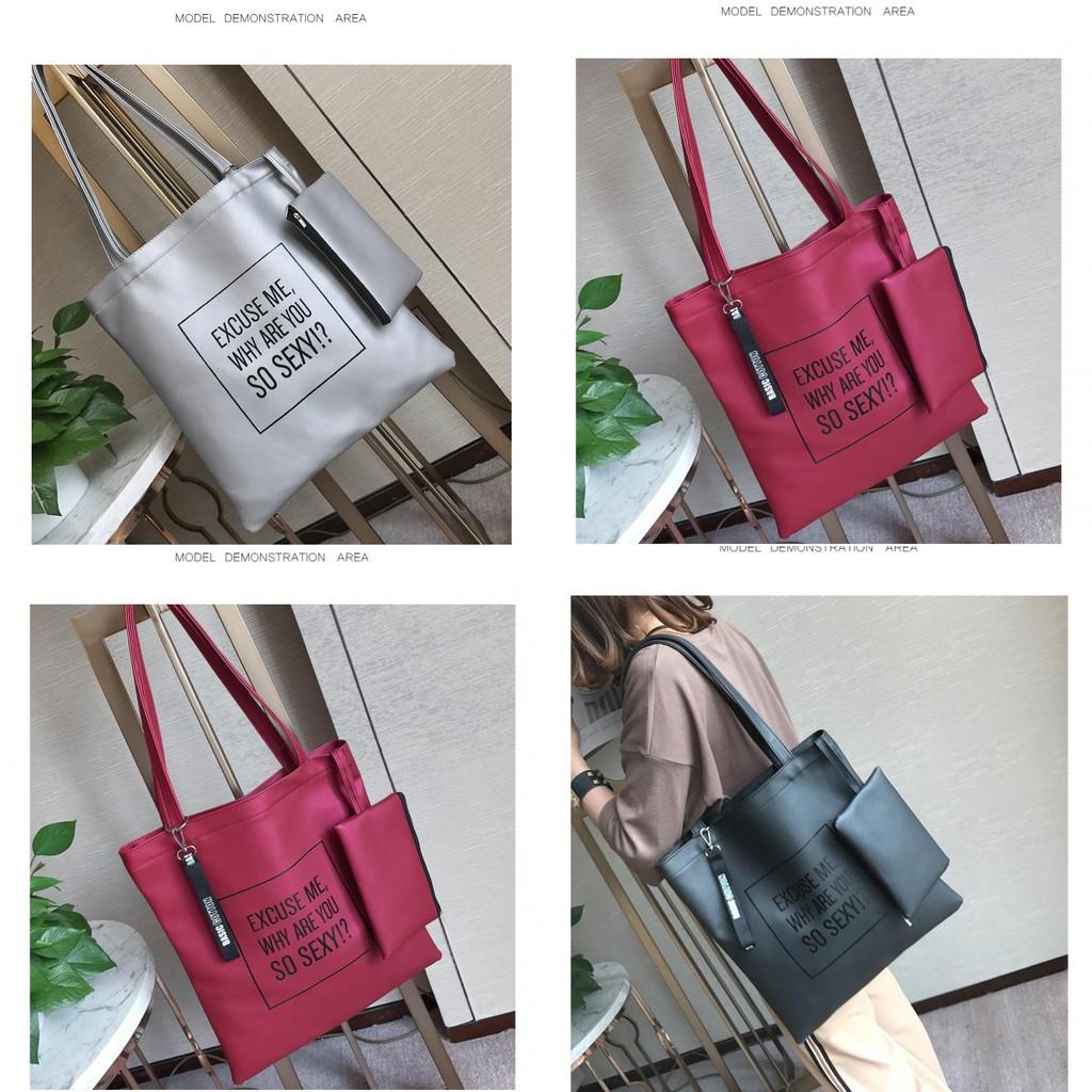 Large Pu Leather Fashion Shoulder Bag With Letter Design For Daily Commute
