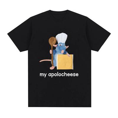 Funny My Apolocheese Rat Plush Cheese T Shirt Unisex WoUnisex Clothing Fashion Short Sleeve T-shirts Summer 100% Cotton Tees Oversized