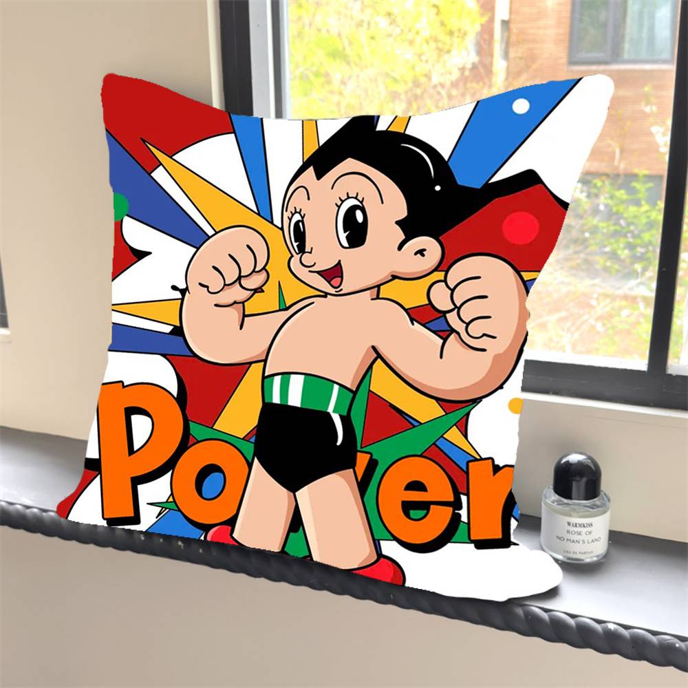 1PC Anime Astro Boy Pillow Case Square  Bedroom Sofa Leisure Comfort Cushion Car Home Decoration Pillowcase 40x40 12x12Inch