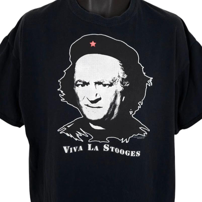 

Three Stooges T Shirt Mens Size XL Black Larry Viva La Stooges Funny Parody 4XL