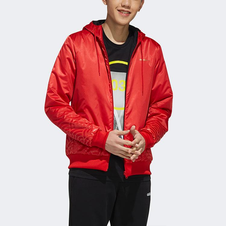 Adidas Neo Reversible Sports Casual Jacket Cotton Men Jackets Light-Crimson EI4342