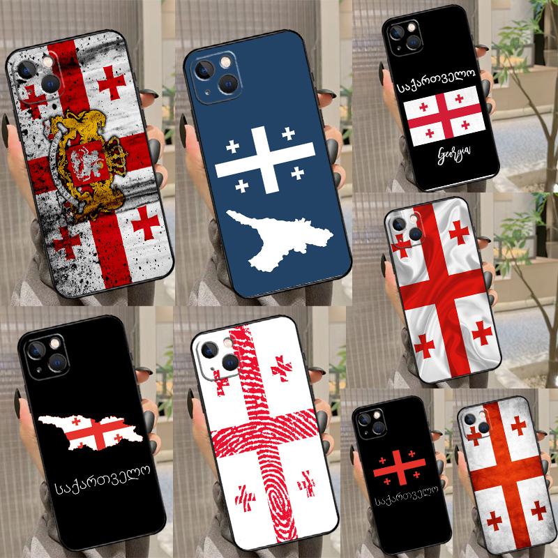 Custodia con Bandiera della Georgia per iPhone 12 13 Mini 11 14 Pro Max XS X XR Plus 15 16 Pro Max Cover
