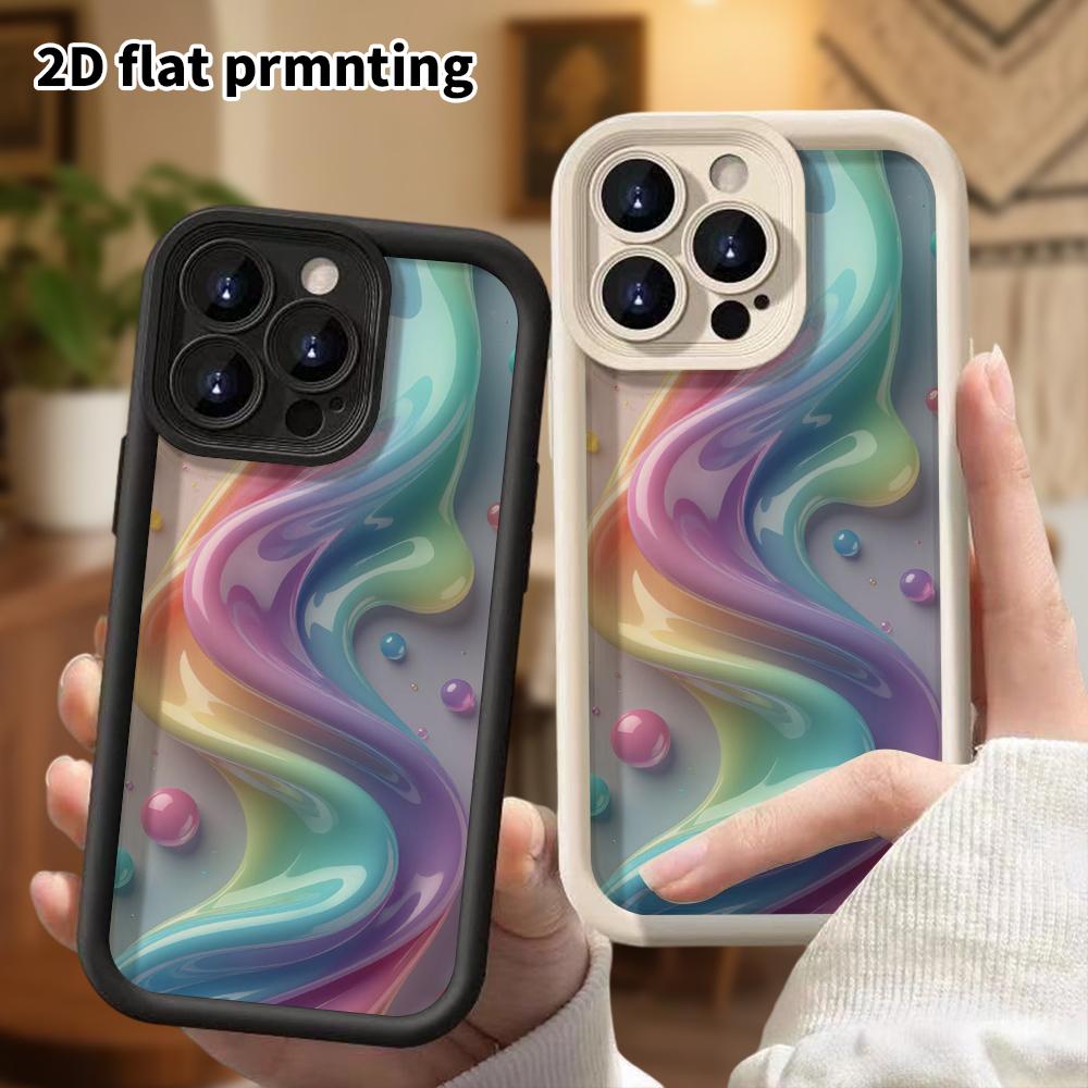 Phone Case: 2D Flat Design Suitable for iPhone 18 17 16 15 14 13 Pro Step Protection Case, Gradient Laser, Christmas and Halloween Gifts