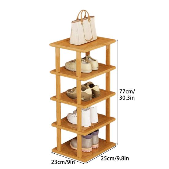 5/7/8 Etagen Vertikales Schuhregal Holz Schmaler Schuhständer Kleiner Schuh-Organizer Platzsparend Eckschuhregal Hoher Schuhturm Freistehendes Schuhregal