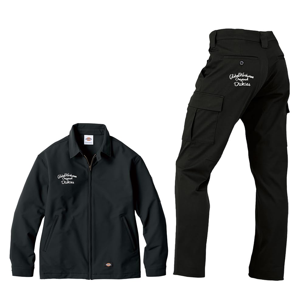 

Workle Dickies Stretch Jacket and Cargo Pants Stretch Pen Casual Set, Embroidered, Material, Holder, Year-Round Workwear, D-7570, D-2875 (Size 13.