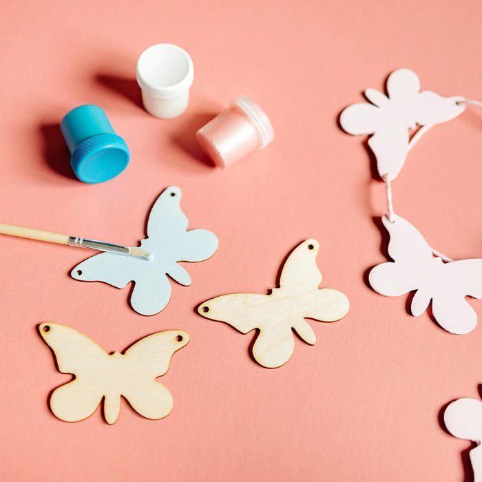 10 x Découpes en Bois Forme de Papillon 89 x 58 x 3 mm Creative Deco | En Contreplaqué pour Pyrogravure ou Décoration à Peindre