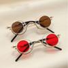 Round Flip Up Sunglasses Small Circle Polarized Glasses for Men Women Retro Punk UV400 Sun Glasses for Rave Party