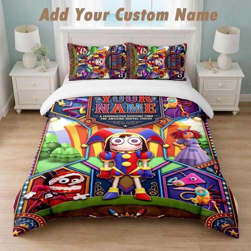 Bedding Set 1 Duvet Cover 2 Pillowcases The Amazing Digital Circus Print Soft Bed Linen Bedroom Decor