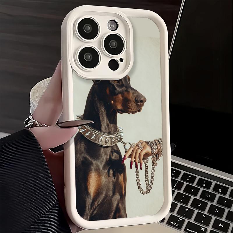 Phone Case for iPhone 17 Air 16E 15 16 Pro Max Doberman Dog Cool Cover 14 Plus 13 12 Mini Soft Shell Silicone Fundas
