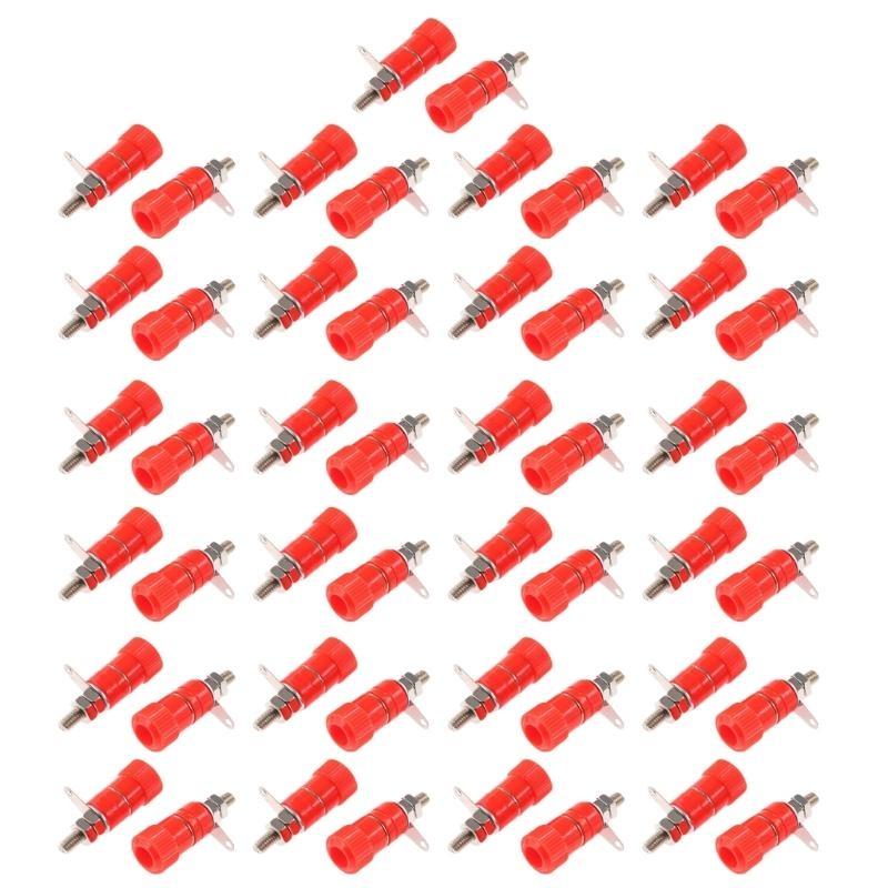 50Pcs 4mm Banana Socket Binding Post Terminals Electrical Connectors Terminals Binding Post Nut Plug Socket Connectors