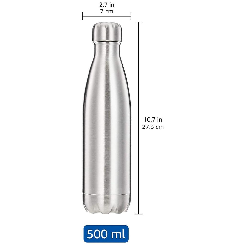 Stainless Steel Insulated 24 Hours Hot and Cold Bottle, 500 ml, Silver