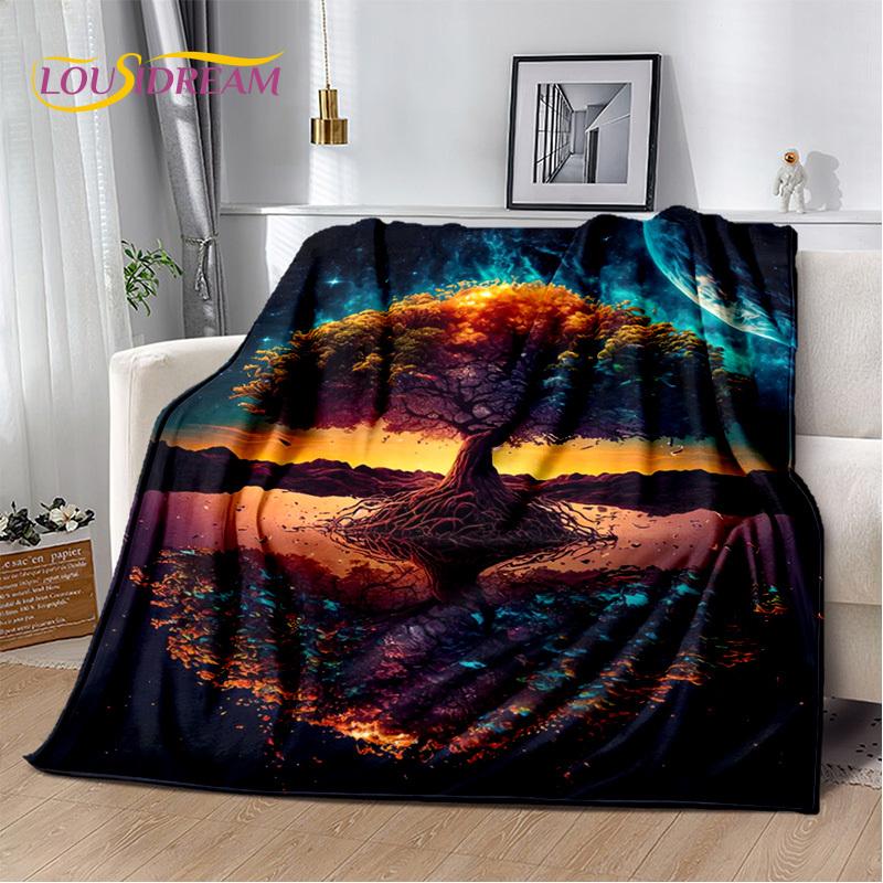 Nature Tree of Life Nordic Mythology Yggdrasil Soft Throw Blanket for Home Bedroom Bed Sofa Picnic Travel Office Gift Cover Kids