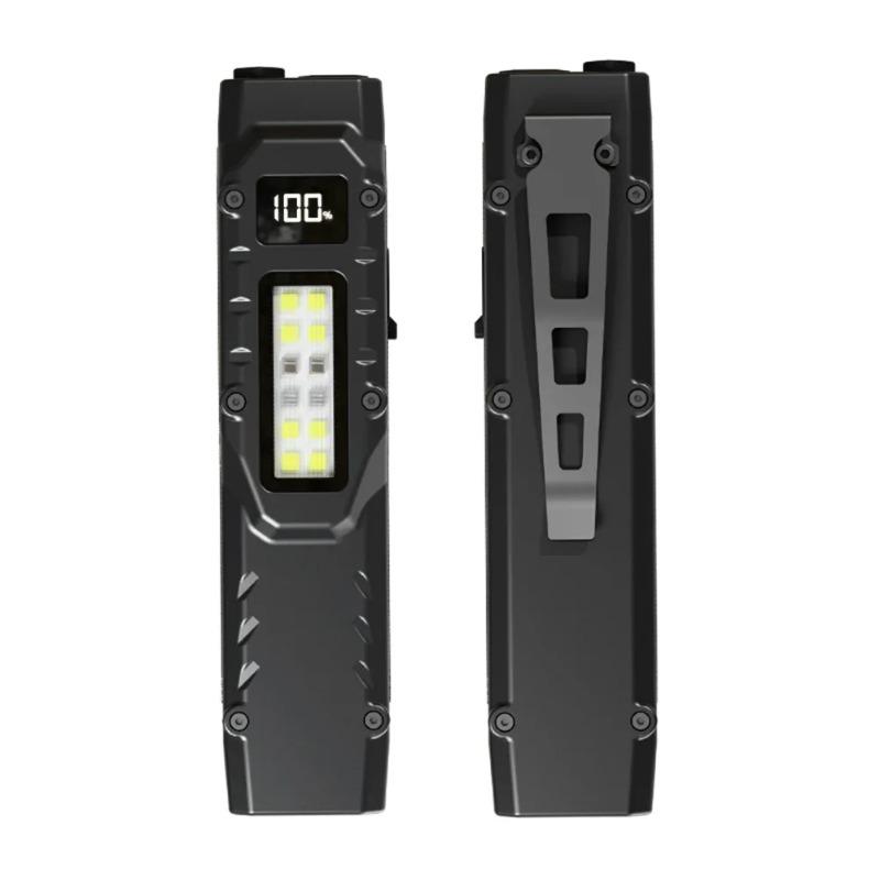 LED Ultra Slim Flashlight USB Charging Mini Camping Light IPX44 Waterproof Portable Pocket Flashlight 1000mAh for Outdoor Hiking