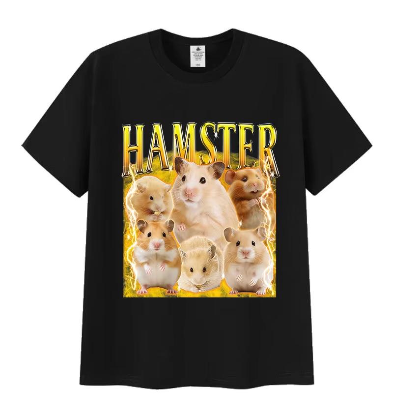 

Funny Hamster Meme Graphic T Shirt Men Women Vintage Harajuku Fashion T-shirts Casual High Quality Oversized Cotton T-shirt Tops 5XL