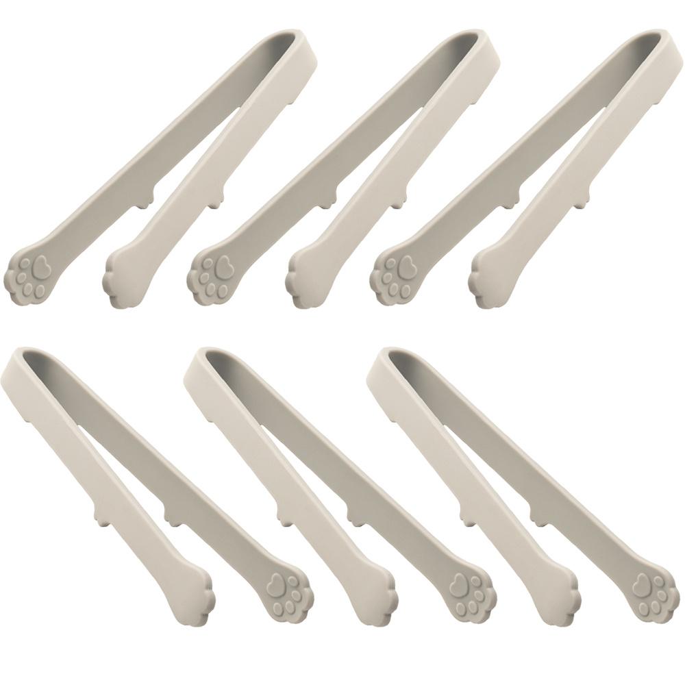 Six Mini Multifunctional Silicone Serving Tongs In a Cute Cat Paw Shape, Suitable for Ice Cubes, Fruits, Candies, And Outdoor Barbecues