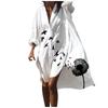 Fashion Women Floral Print Long Sleeves Buttons Cardigan Loose Shirt Dress