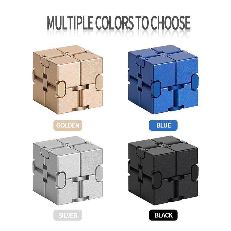 Novelty Magic Anti-Stress Anxiety Metal Infinity Cube Fidget Toy Best Gift for Autism Girls & Boys