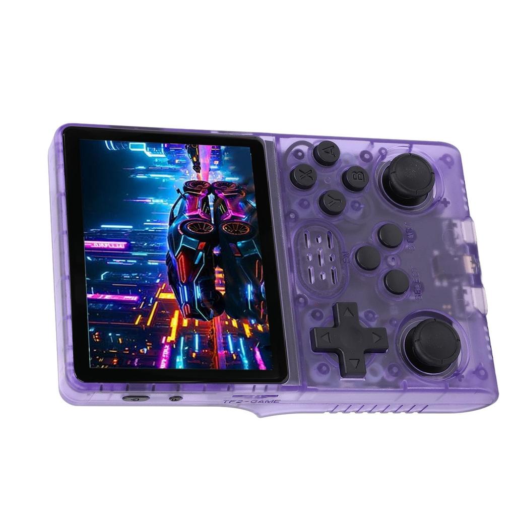 R40S Pro Handheld-Spiel Spiel Retro-Videospiel IPS 256GB 3800mAh Konsole, 30.000 Konsolen, 3,5-Zoll-Bildschirm, Speicher, (Transparent Lila)