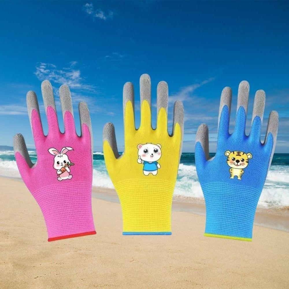 Breathable Kids Garden Gloves Latex Coated Children Protective Gloves Garden Work Gloves  For Kids