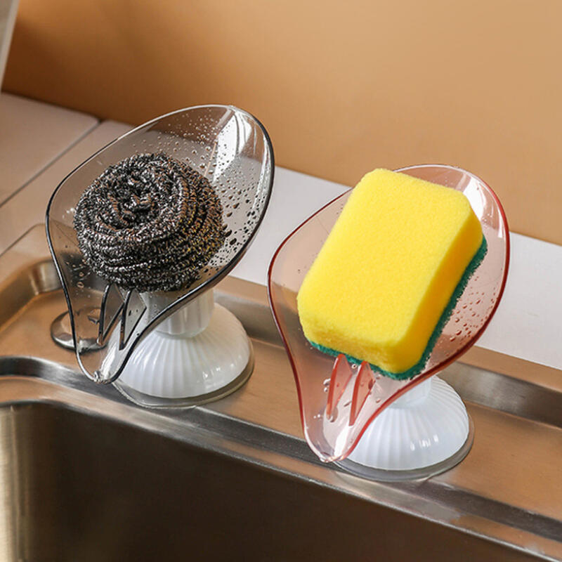 Floral Suction Kitchen Bathroom Draining Soap Dispenser Holder Floral-Gray