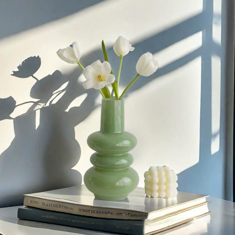1pc Bohemian Style Pink Glass Vase, Minimalist Vintage Design for Hydroponic Fresh Flowers, Irregular Shape, Ideal for Home