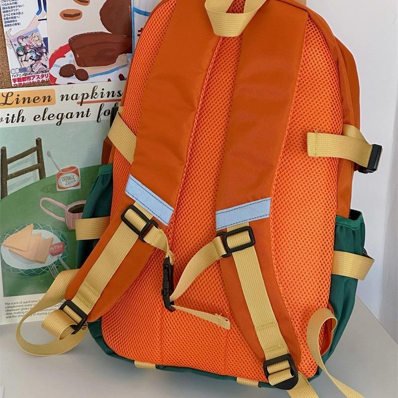 New contrasting color casual backpack large capacity personalized campus style junior high school student backpack