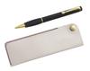 White Pen Case with Midnight Rubber Rotating Ballpoint Pen Set Snap-closure (black, 3-pack) T23-NK01W-T102BP-B-3