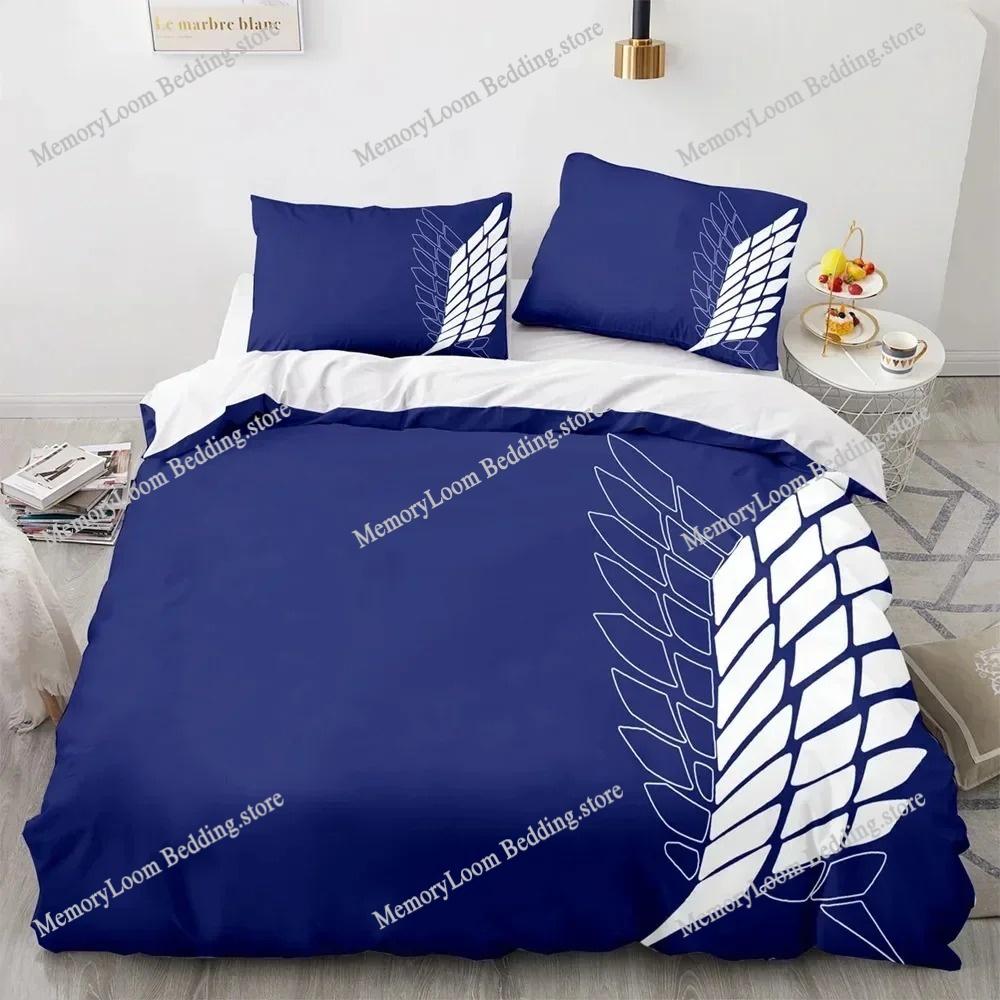 Home Textile Cartoons A-Attack O-On T-Titans Cover Duvet Cover Pillow Case Boy Girl Polyester Bedding Set King Q-Queens Twin Size