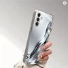 Electroplated Silver Shockproof Phone Case For Samsung Galaxy S26 S25 S24 S23 S22 Ultra Plus Fe With Silver Fluid Pattern