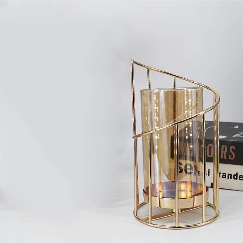 Candlestick Electroplate Golden Romantic Rotating Candlestick for Home Party Wedding 20x12cm 7.84x4.72in