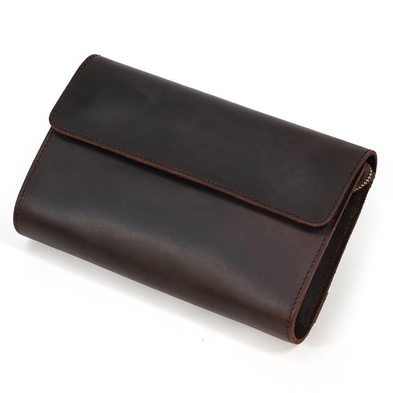 New Fashion Male Clutch Genuine Leather Men's Wallet Long Wallet Brand Cowskin Card Holder Men Hasp Vintage Clutch Wallets