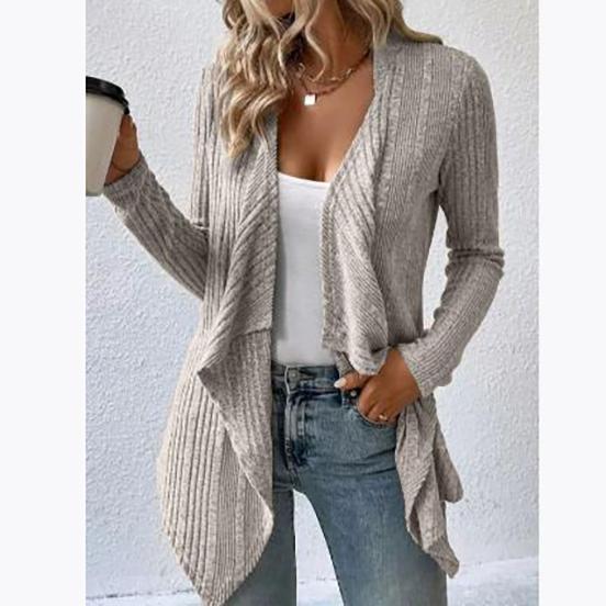 Cardigan de Toamnă Iarnă pentru Femei Top Culoare Solidă Casual la Modă Larg Mânecă Lungă Jachetă Pulover Tricotat